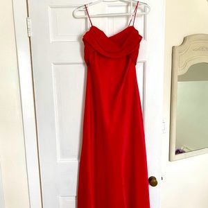 Red, shimmery dress